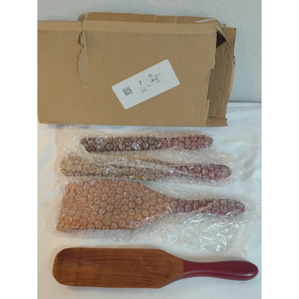 Mad Hungry 4 Pc Acacia Wood Spurtle Set Spatula Utensils As Seen On TV New